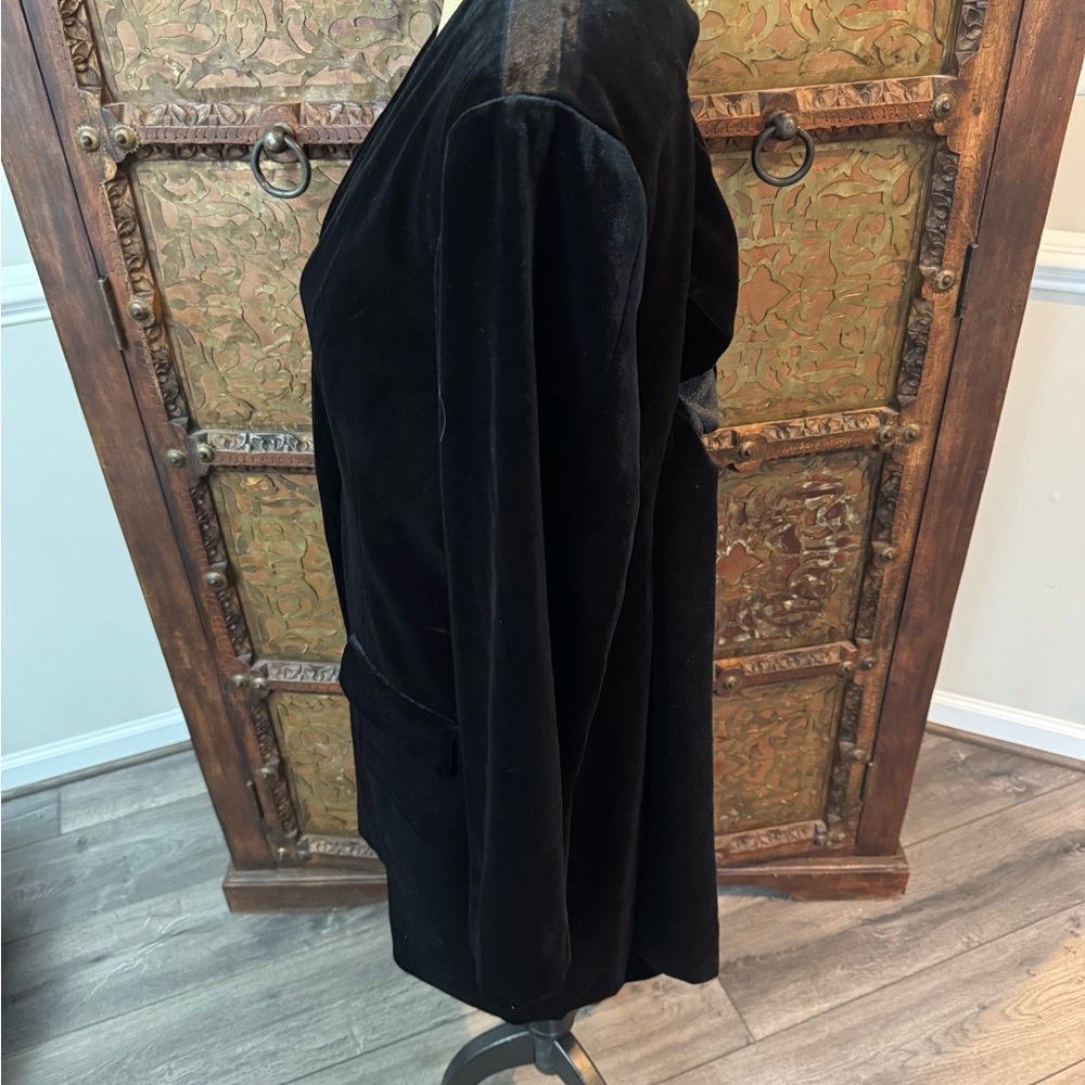 Miss‎ Selfridge Black Velvet Blazer 12 - Picture 2 of 12